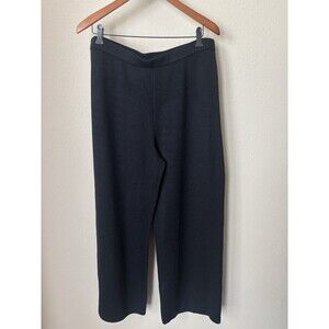 St. John Collection Women's Size 16 Black Pull-On Wide Leg Knit Pants